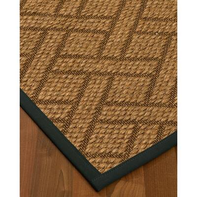 NaturalAreaRugs Shanghai Sisal Carpet Runner Made in USA Onyx Border (2' 6" x 8') - 2'6" x 8'
