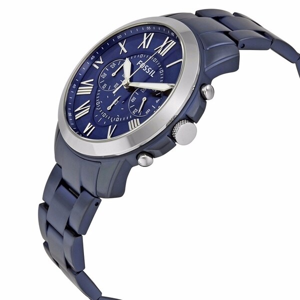 fossil grant watch blue