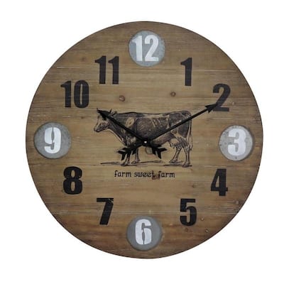 Farmhouse Wooden Wall Clock