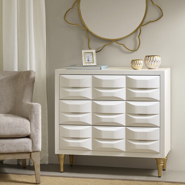 Madison Park Savannah White 3-Drawer Chest