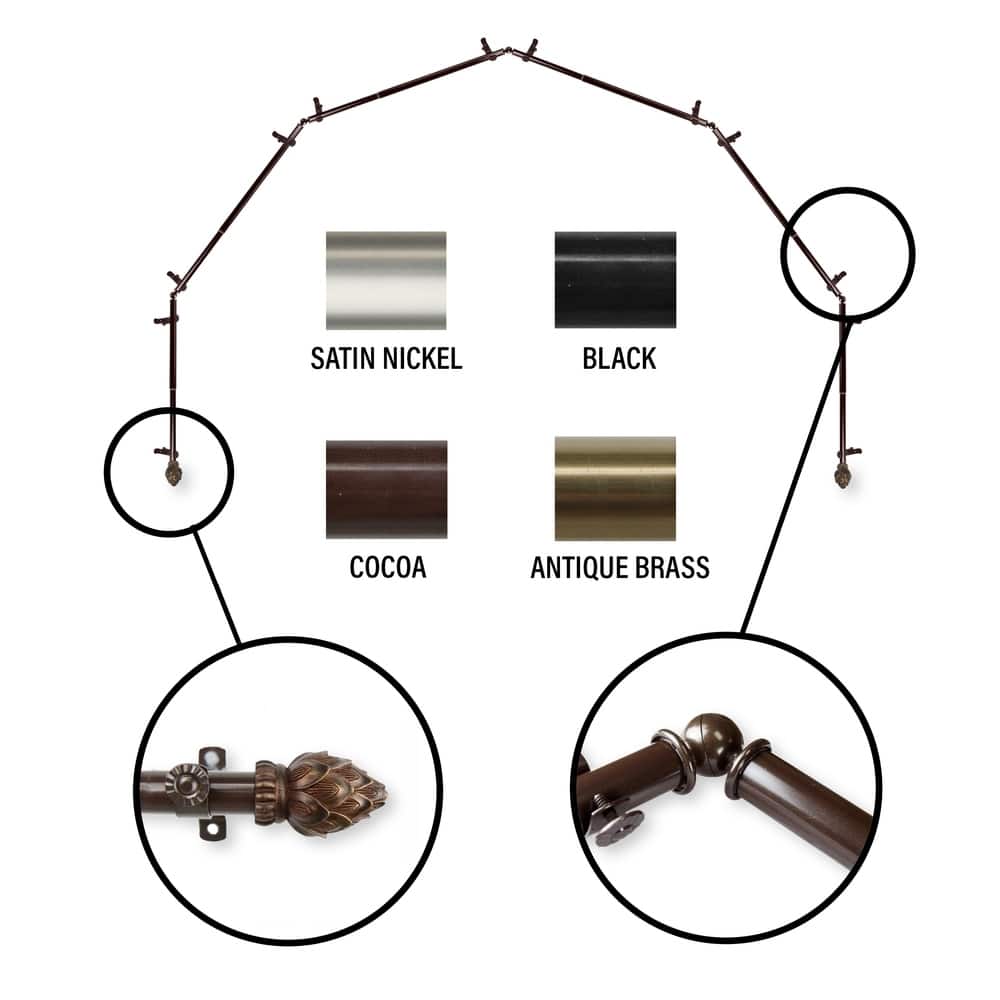 InStyleDesign Lotus 6-Sided Bay Window Curtain Rod