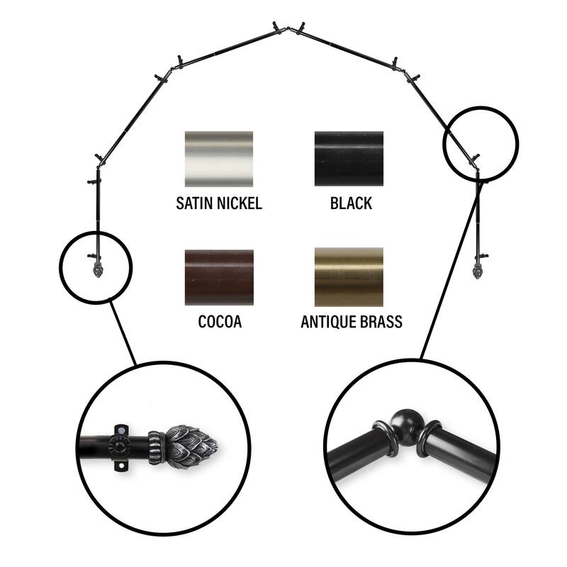 InStyleDesign Lotus 6-Sided Bay Window Curtain Rod