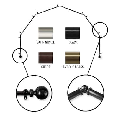 InStyleDesign Desmond 6-Sided Bay Window Curtain Rod