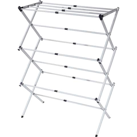 Grey Steel 3-tier Expandable Clothes Dryer