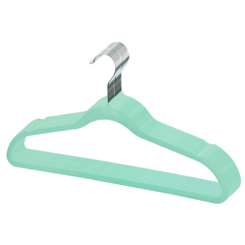 Mint Green Velvet Hangers 60 Pack, Premium Clothes Hangers Non-Slip Felt  Hangers