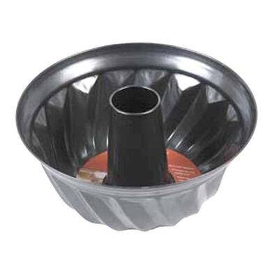 Home Basics Black Non-stick Fluted Cake Pan