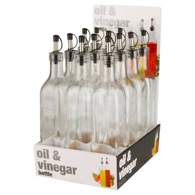 Home Basics Clear Glass Oil and Vinegar Bottle