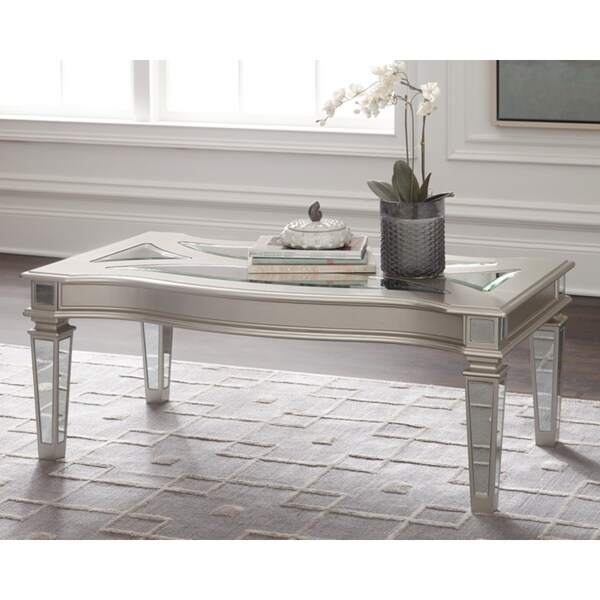 Tessani Contemporary Silver Coffee Table On Sale Overstock 20615273