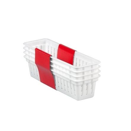 Home Basics White Small Plastic Baskets (Pack of 4)