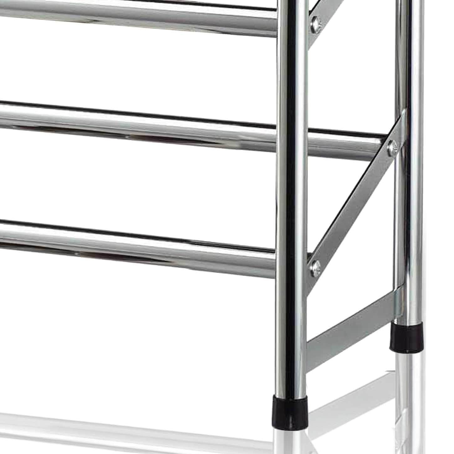 Sunbeam 2-Tier Chrome Expandable Shoe Rack