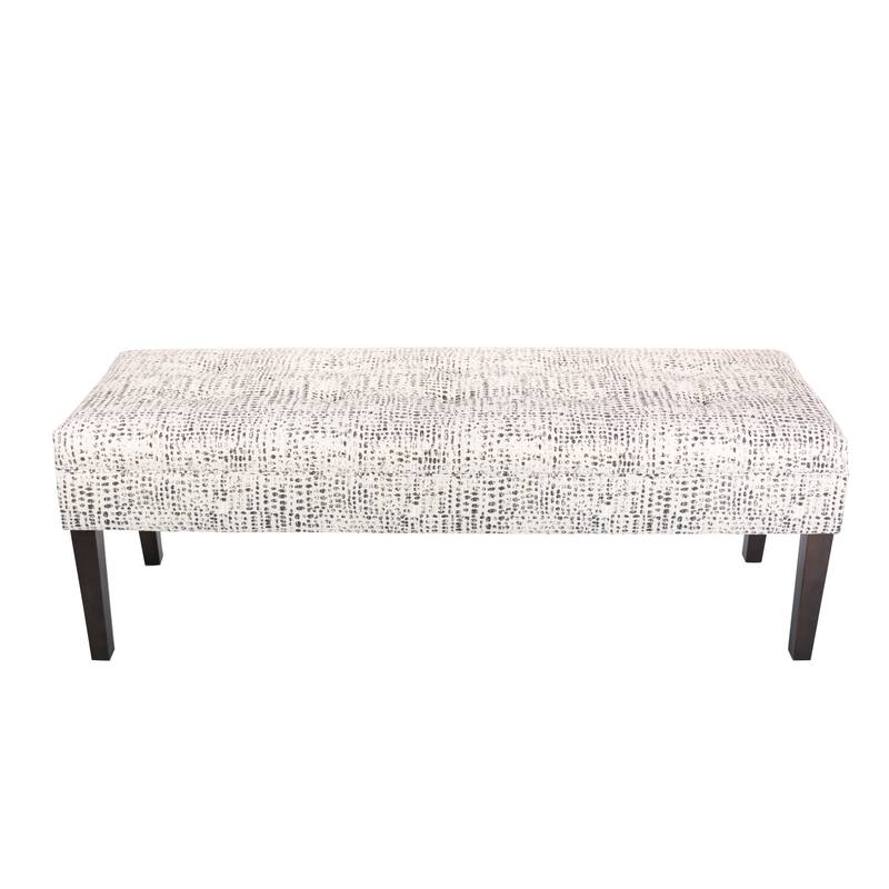Kaya Sediment Trim Upholstered Classic Long Bench - Espresso Legs - black / off-white
