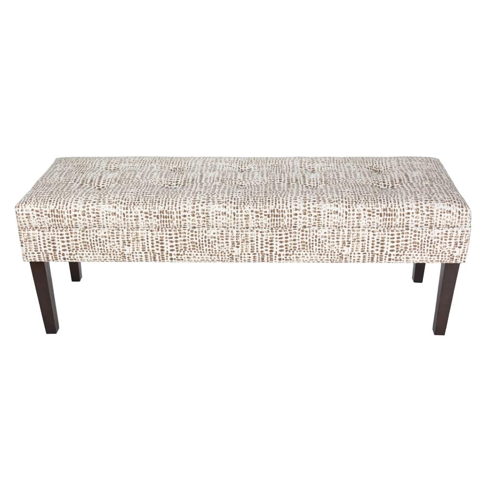 Kaya Sediment Trim Upholstered Classic Long Bench - Espresso Legs