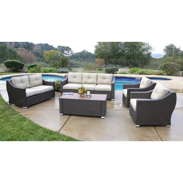 South Beach 5 Pieces Deep Seating Set On Free Shipping South Beach 5 Pieces Deep Seating Set