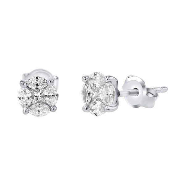 14k White Gold 2 3ct Tdw Diamond Stud Earrings Si2 I1 On 14k White Gold 2 3ct Tdw Diamond Stud Earrings Si2 I1