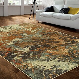 Superior Roselyn Traditional Oversized Floral Scroll Non-Slip Area Rug ...