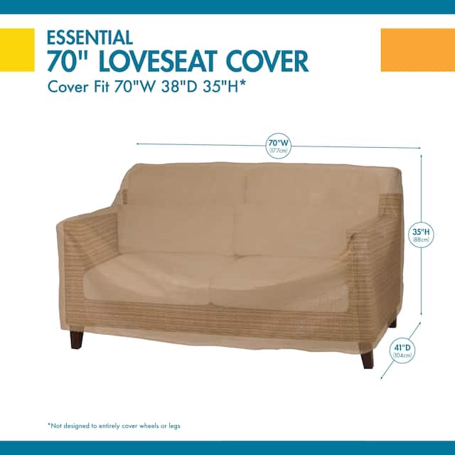 Duck Covers Essential Patio Loveseat Cover - 70w x 38d x 35h