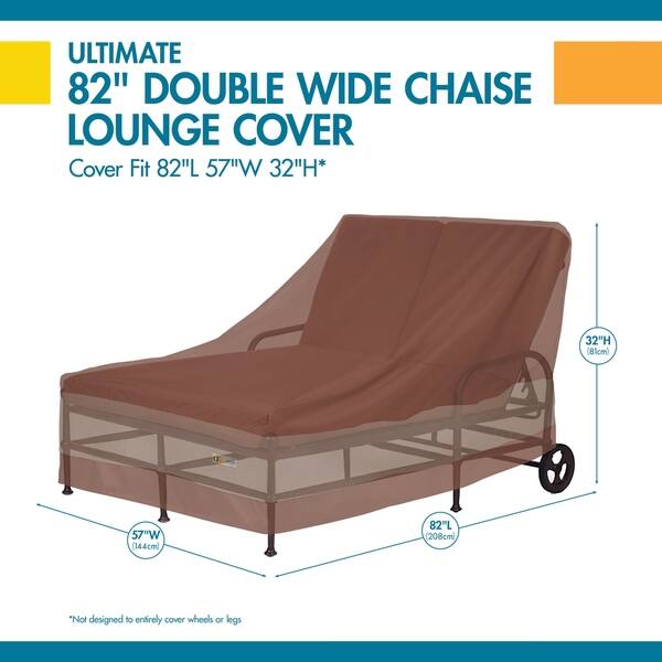 Shop Duck Covers Ultimate Waterproof 82 Inch Double Wide Patio Chaise Lounge Chair Cover Overstock 20615633