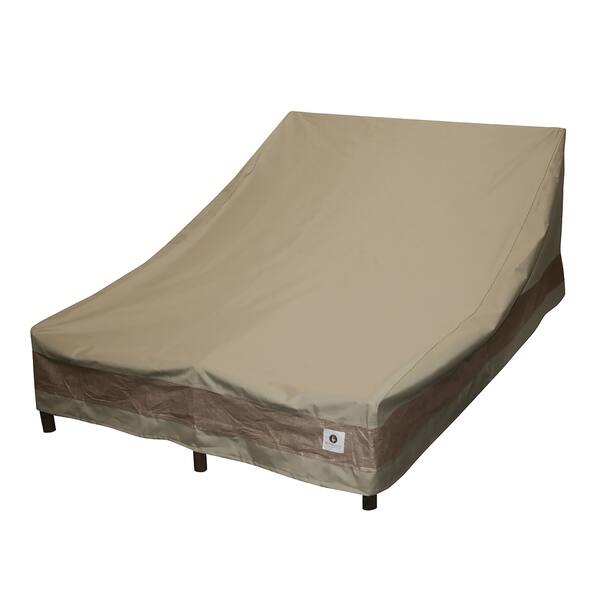 slide 1 of 15, Duck Covers Elegant Waterproof 82 Inch Double Wide Patio Chaise Lounge Cover