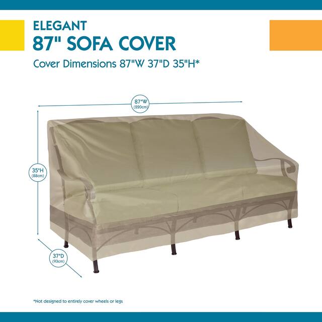 Duck Covers Elegant Patio Sofa Cover - 87w x 37d x 35h