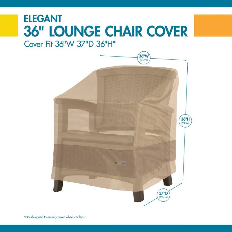Duck Covers Elegant Patio Chair Cover - 36w x 37d x 36h