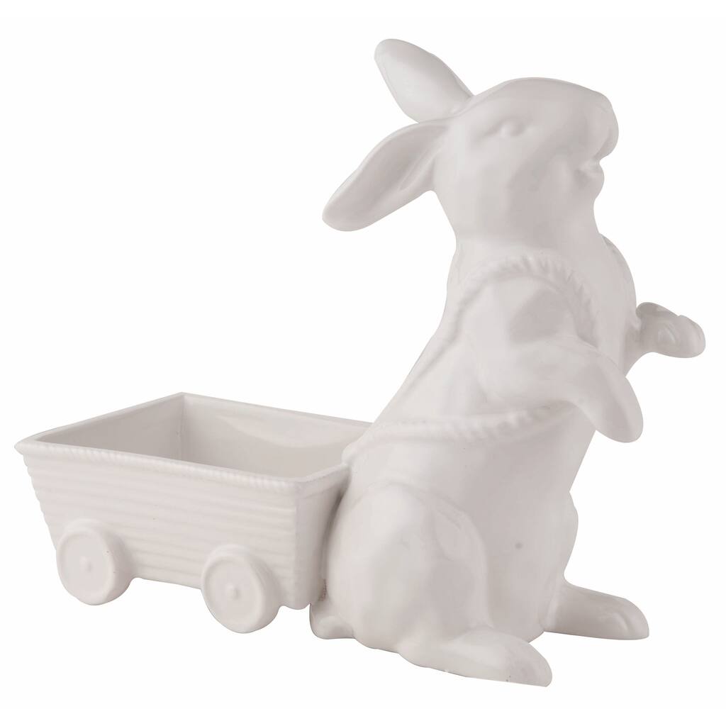 Dolomite Elegant Bunny Wagon Container - 9.25" x 4" x 8.25"
