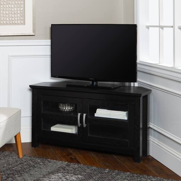 Shop Copper Grove Bow Valley Black Wood 44 Inch Corner Tv Stand