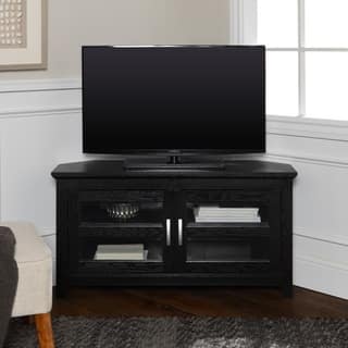 Black Gl Doors Tv Stands Entertainment Centers Online At Clay Alder Home Hardy Black Wood 44 Inch Corner Tv Stand