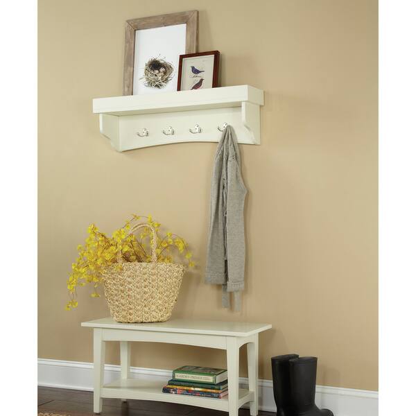 slide 1 of 4, Daintree Coat Hook and Bench Set Ivory