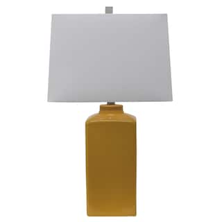 Yellow Table Lamps Online At Our Best Lighting Deals Havenside Home Yorkville 26 5 Inch Square Ceramic Table Lamp