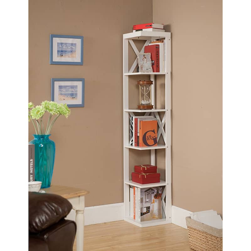Copper Grove Foxtail Corner Bookcase - White