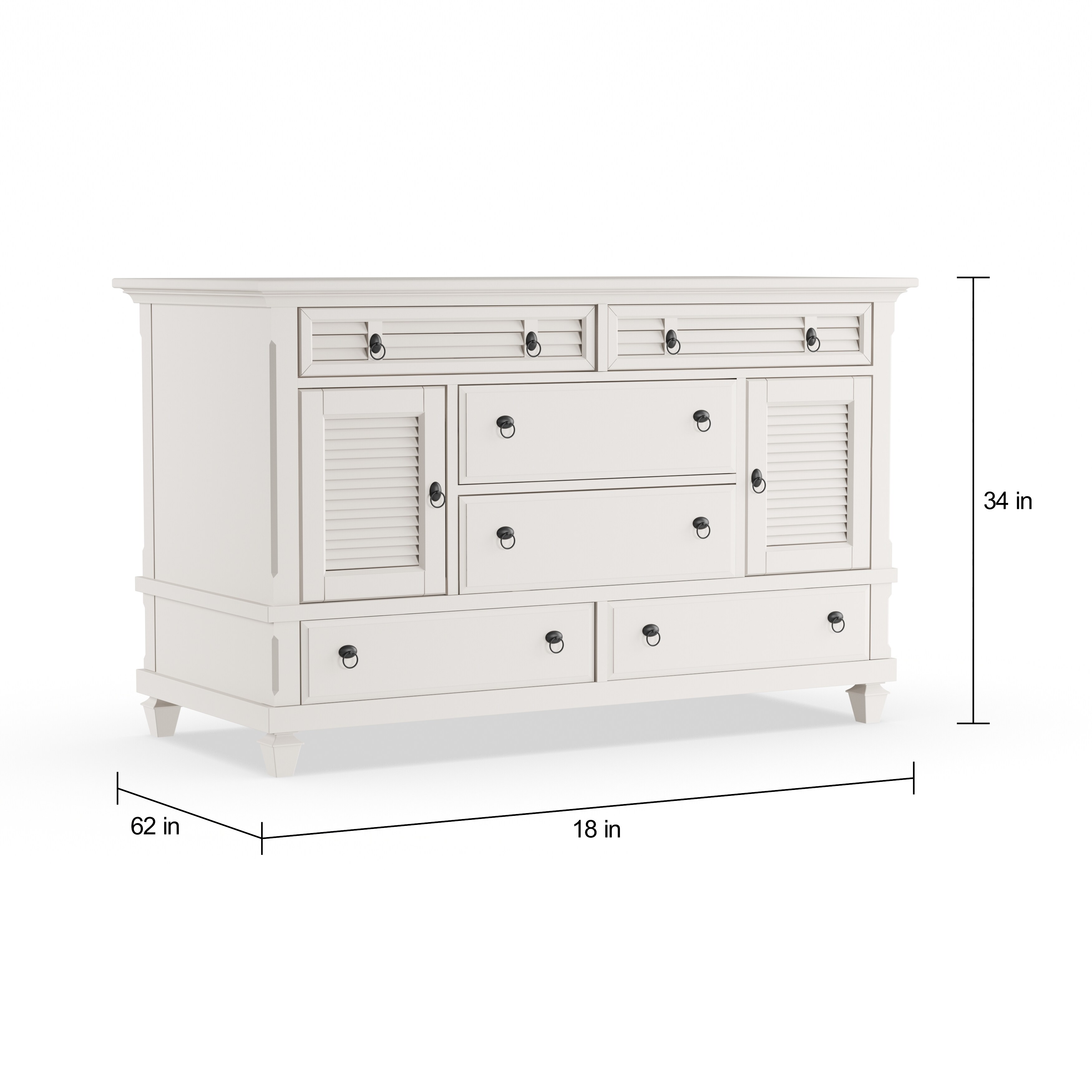 Shop Gracewood Hollow Elmore White Pine Wood 2 Cabinet 6 Drawer