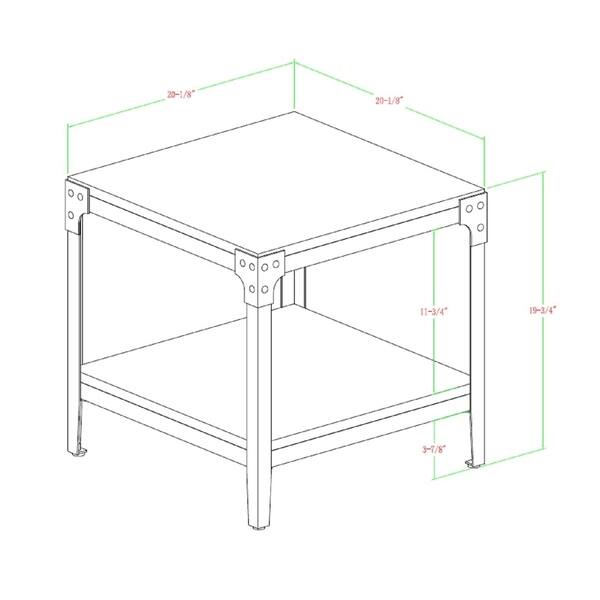 Carbon Loft Witten 20 Square Angle Iron End Table Set Carbon Loft Witten 20 Square Angle Iron End Table Set