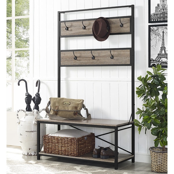 Carbon Loft Geller 72-inch Industrial Metal and Driftwood Wood Hall Tree