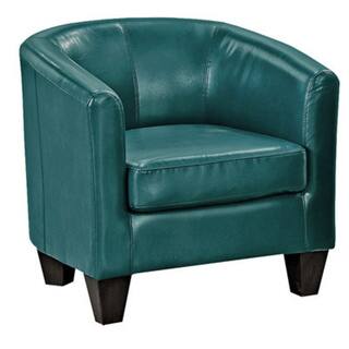 Grafton Home Enzo Upholstered Accent Barrel Chair - Peacock Faux Leather