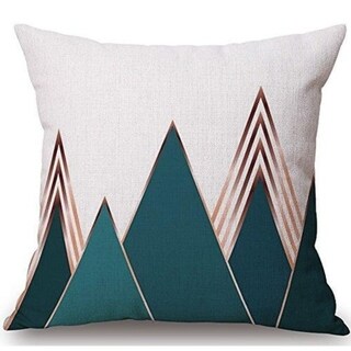 Modern Geometric Style Pillow Covers, 18 x 18 Inches, (Green Mountain)