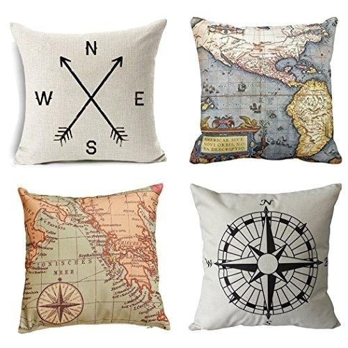 Geography Theme Throw Pillow Covers 18 X Inch On Geography Theme Throw Pillow Covers