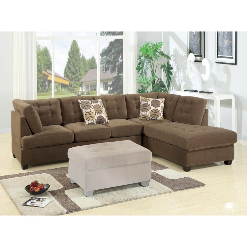 Shop Black Friday Deals On Luxurious And Plush 2 Piece Corduroy Sectional Sofa In Waffle Suede Truffle On Sale Overstock 20625914