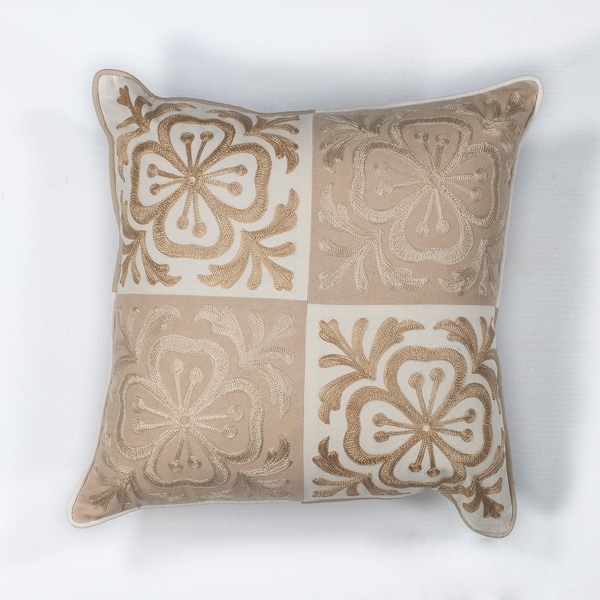 Beige Damask 18" x 18" Pillow
