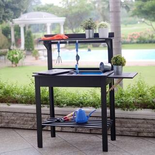 Potting Tables Online At Our Best Outdoor Decor Cambridge Casual Potting Bench Dark Brown