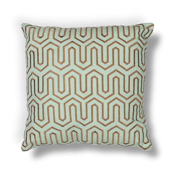 Seafoam/Chocolate Geo 20" x 20" Pillow