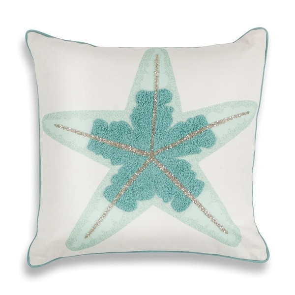 Aqua Starfish 18" x 18" Pillow