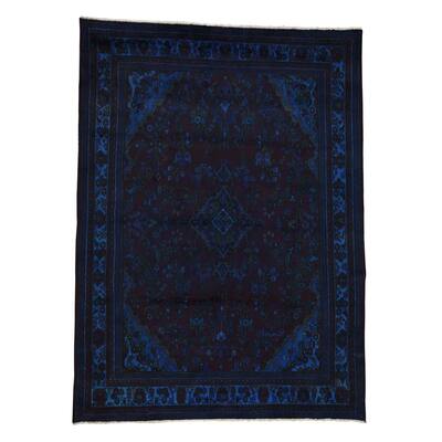 Shahbanu Rugs Overdyed Persian Tabriz Vintage Handmade Pure Wool Oriental Rug - 7'0" x 9'7"