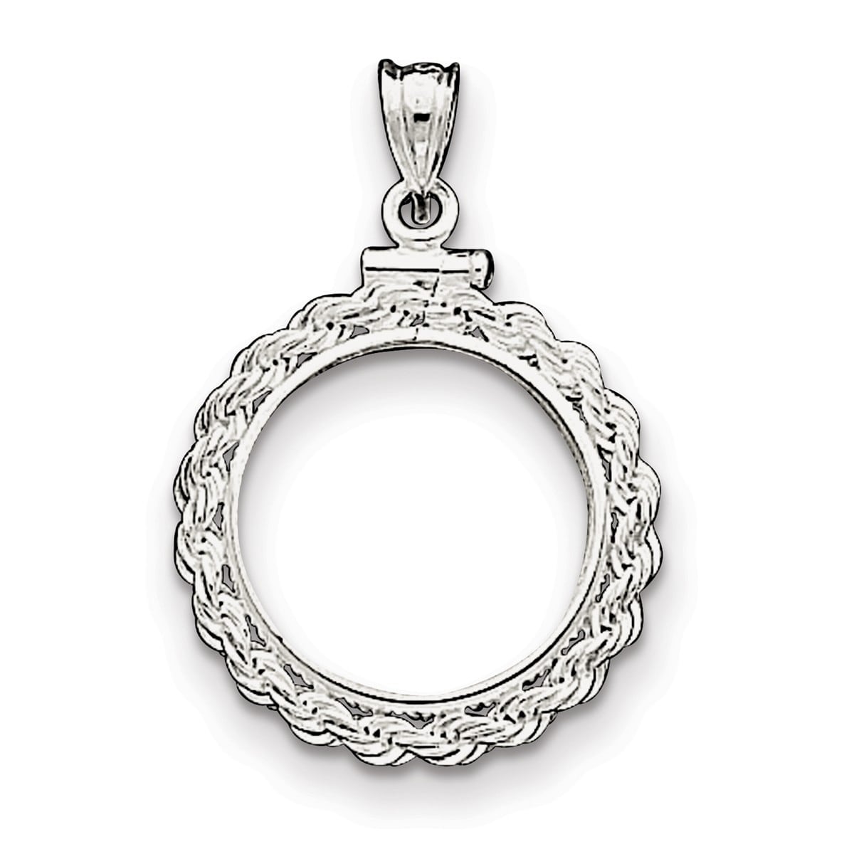 925 Sterling Silver Solid Polished Screw top 18 x 1.2mm $0.10 Rope Coin Bezel Pendant