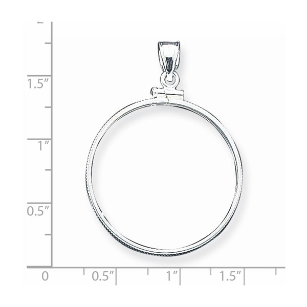 Sterling Silver 30.5 x 2.1mm $0.50 Diamond Cut Coin Bezel Pendant