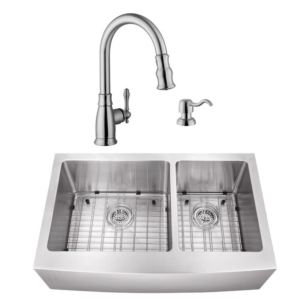 Shop 35 7 8 In 60 40 Apron Front Stainless Steel Kitchen Sink