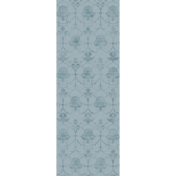 Ruggable Washable Indoor/Outdoor Stain Resistant Pet Runner Rug Leyla Blue (2.5' x 7') - 2'6" x 7'