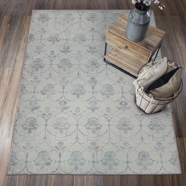 RUGGABLE Leyla Grey Washable Stain Resistant 2' x 7' Area Rug 