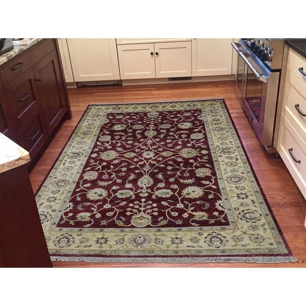 Shahbanu Rugs Hand Knotted Pure Wool Burgundy Rajasthan Oriental Rug 5 10 X 8 10 On Sale Overstock 20633210