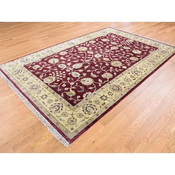 Shahbanu Rugs Hand Knotted Pure Wool Burgundy Rajasthan Oriental Rug 5 10 X 8 10 On Sale Overstock 20633210