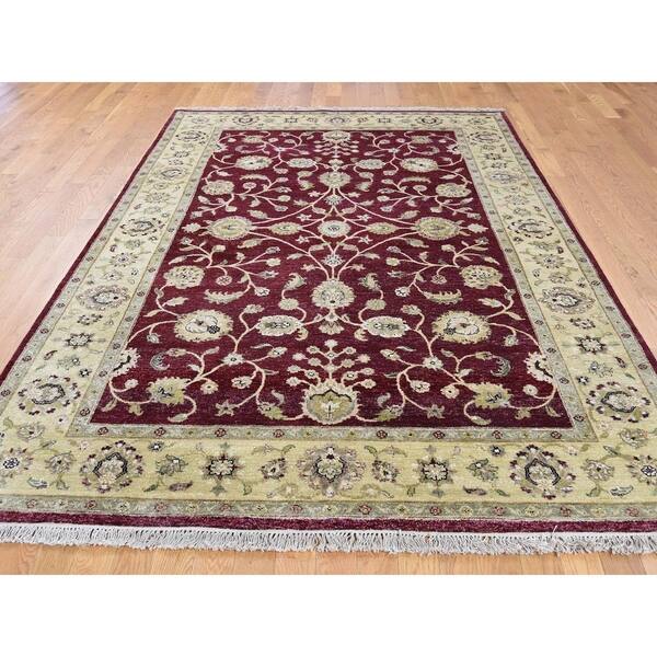 Shahbanu Rugs Hand Knotted Pure Wool Burgundy Rajasthan Oriental Rug 5 10 X 8 10 On Sale Overstock 20633210